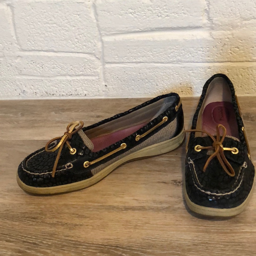 Black Sperry Boat shoe